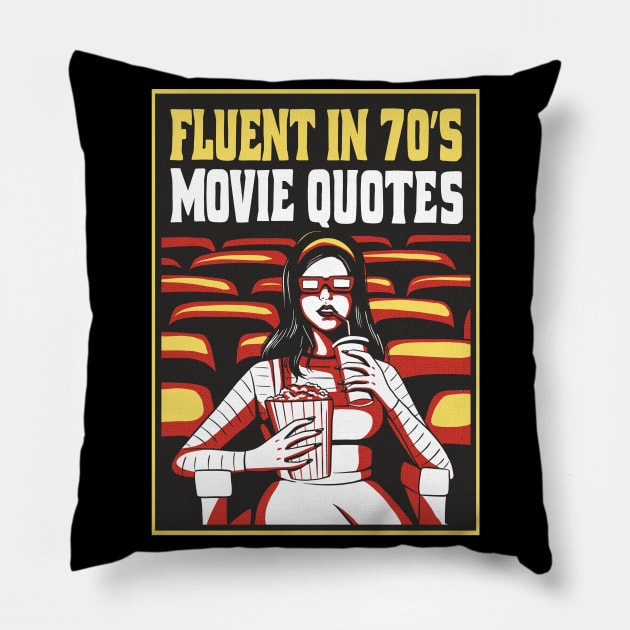 70's Cinema Quote Buff Pillow by Life2LiveDesign