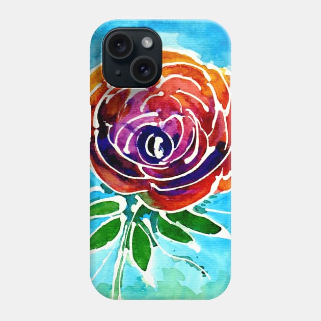 Abstract Watercolor Rose Phone Case by ZeichenbloQ