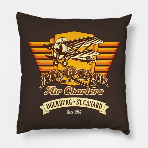 McQuack Air Charters Pillow by eightballart