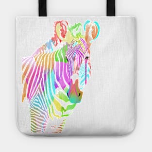 Multicoloured zebra Tote