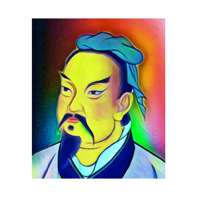 Sun Tzu Colourful Portrait | Sun Tzu Artwork 6 by JustLit