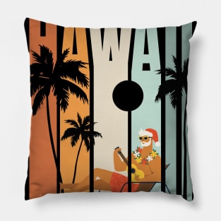 Christmas in July Santa Hawaiian Summer Surf Hawaii Pillow