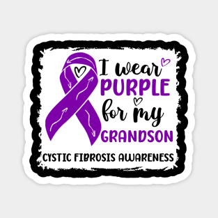 I Wear Purple For My Grandson Cystic Fibrosis Awareness Magnet