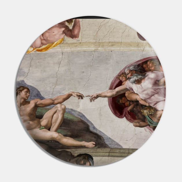 The Creation of Adam By Michelangelo Buonarroti, Touching Hands, Sistine Chapel Pin by Anticulture