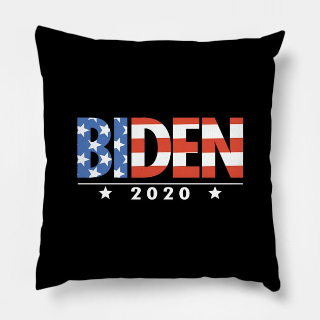 Joe Biden 2020 For President Democrat USA American Flag Design Pillow by ScottsRed