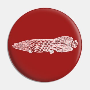 Arapaima - detailed hand drawn fish design Pin