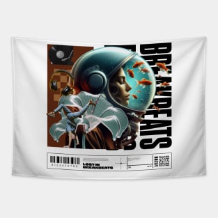 BREAKBEAT  - Female Astronaut (Black) Tapestry