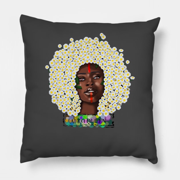 Afro queen Pillow by Zagalar