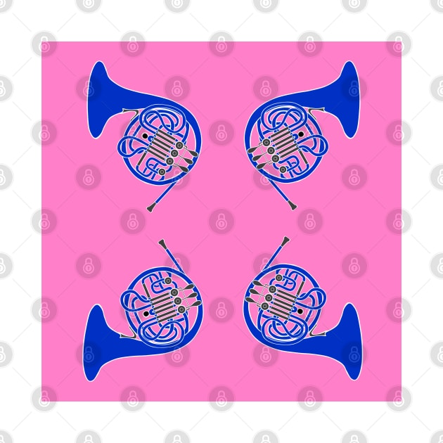 French Horn Pattern blue and Pink by Ric1926