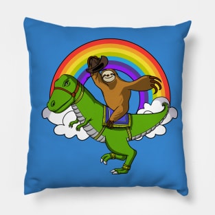 Sloth Riding T-Rex Dinosaur Pillow