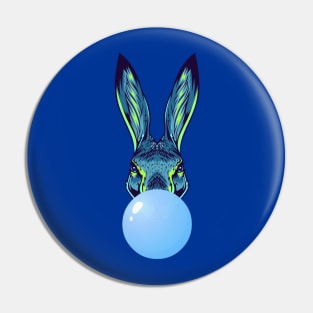 Blue Bubblegum Rabbit Pin