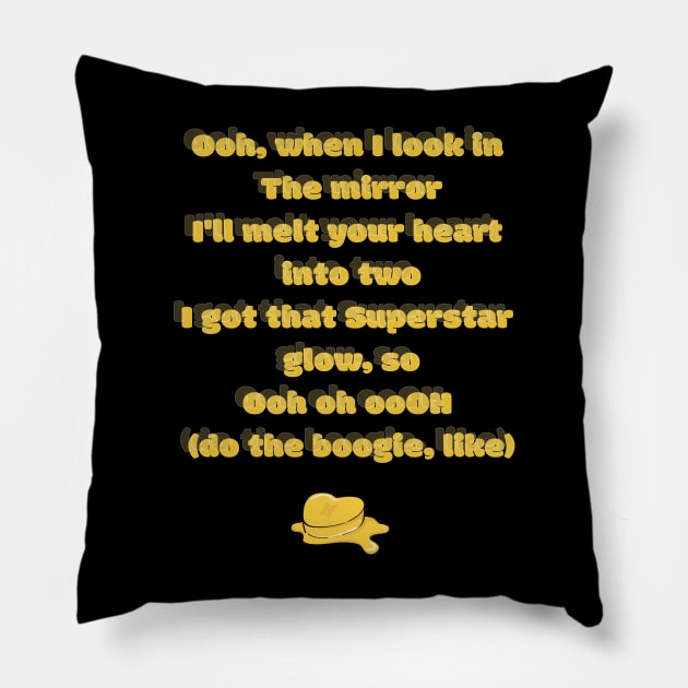 BTS - BUTTER superstar glow lyrics Pillow by bixxbite