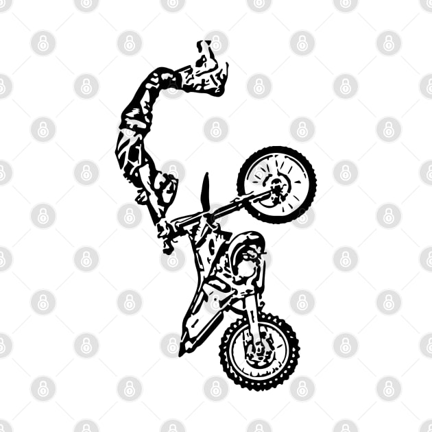 Motocross Jumping Freestyle Sketch Art by DemangDesign