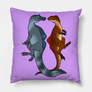 Valentines Day - You Complete Me - Icthyovenator and Concavenator in Love Pillow