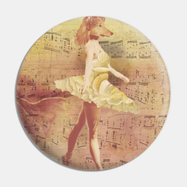 Collie Dog Ballerina Pin by RetroSalt