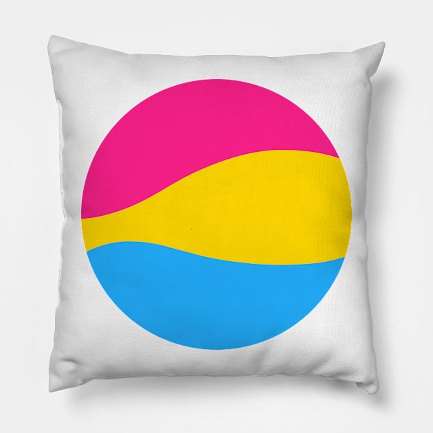 Pansexual Waves Circle Pillow by JustGottaDraw