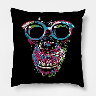 chimpanzee abstract colorful Pillow