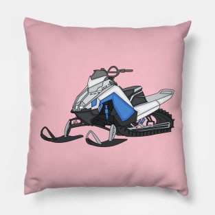 Snowmobile cartoon illustration Pillow