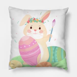 Easter Floral Egg Bunny Pillow