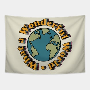 Retro What a Wonderful World Tapestry