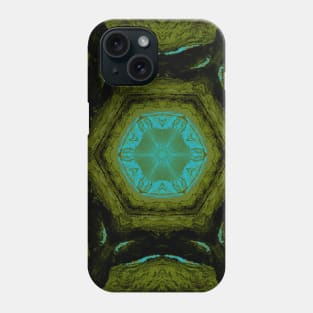 Teal and Forest Green Kaleidoscope Pattern Phone Case