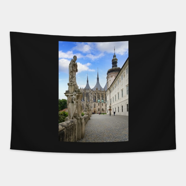 Church of Saint Barbara at Kutna Hora, Czech Republic Tapestry by mitzobs