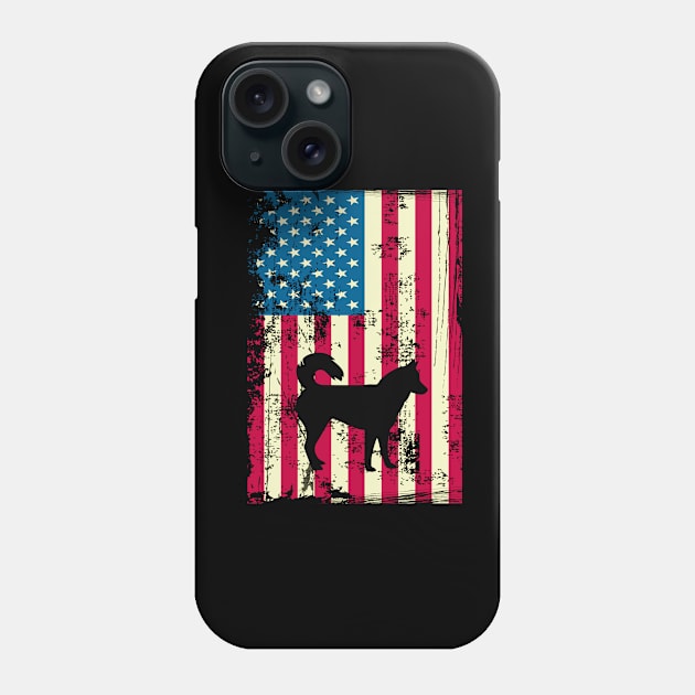 Siberian Husky American Flag Usa Patriotic 4Th Of July Phone Case by CarleyMichaels