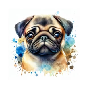 Pug Dog Watercolour T-Shirt