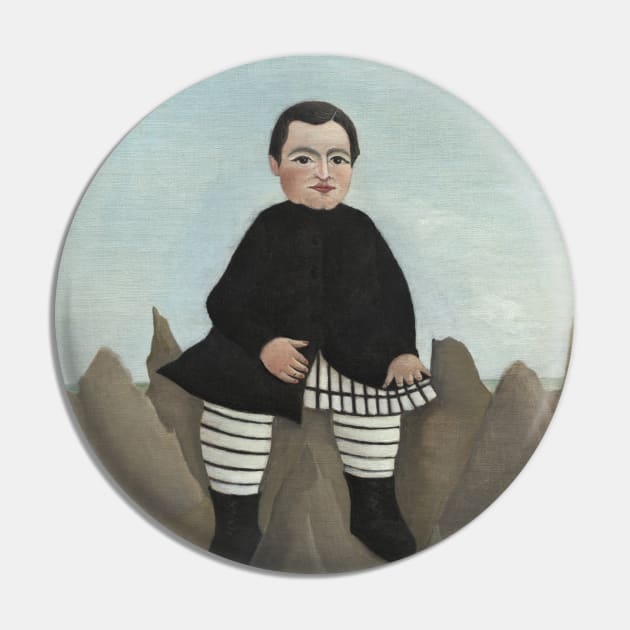 Boy on the Rocks by Henri Rousseau Pin by Classic Art Stall