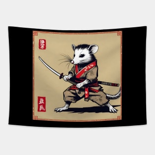 Samurai opossum with katana Tapestry