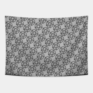 Black and Silver Pentagram Pattern Tapestry