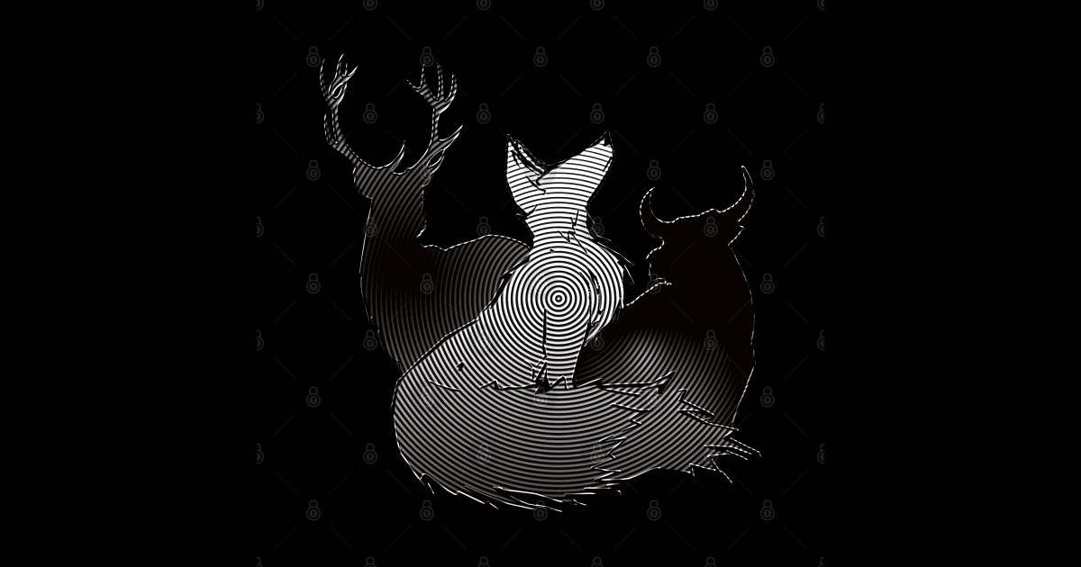 Mesmerizing Stag, Vixen, and Bull design Vixen Stag Dynamic Sticker