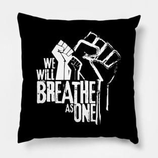 We Will Breathe As One - White Graphic Pillow