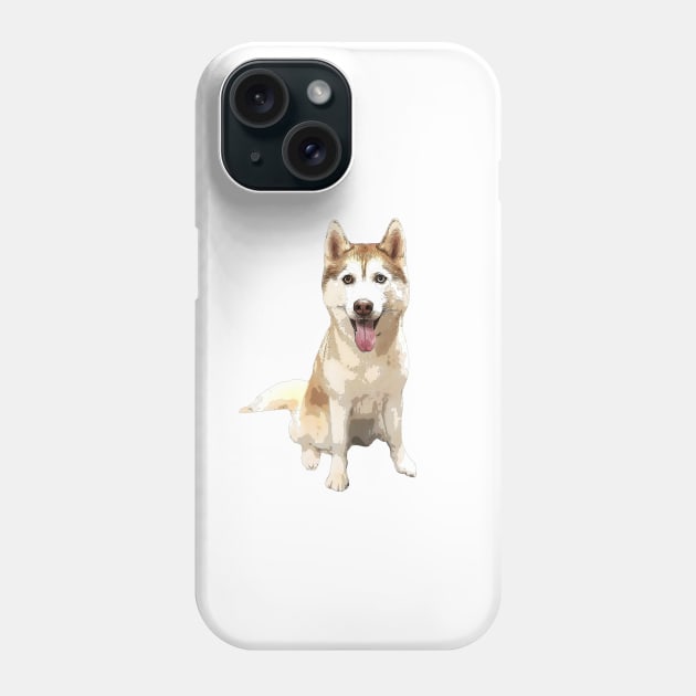 Siberian Husky Red White Brown Phone Case by ElegantCat