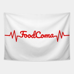 Food Coma Heart Rate Red Tapestry