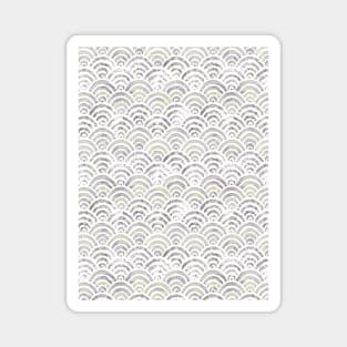 Fish scales japanese pastel white Magnet