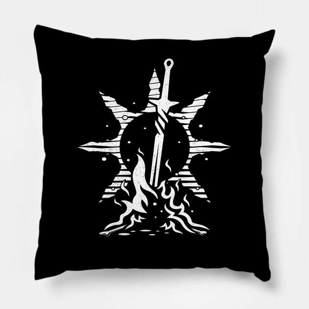 Praise the Bonfire Pillow by logozaste