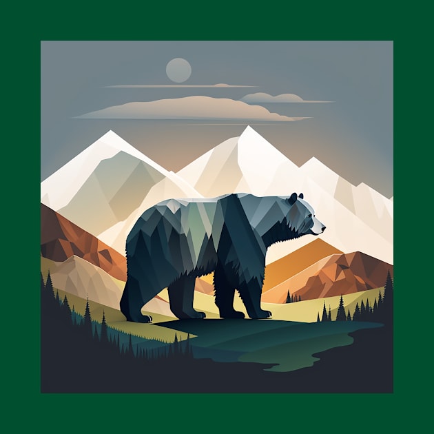 Grizzly in mountains by MaryBerry