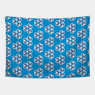 Electric Blue Blossoms Tapestry