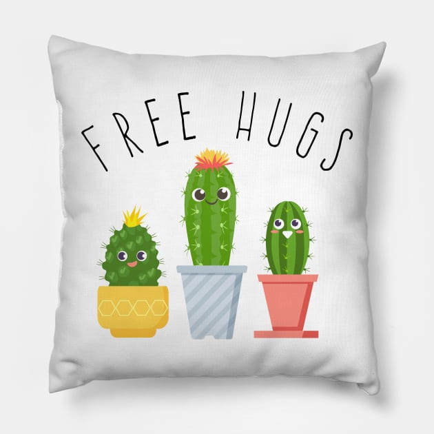 Free Hugs - Cacti design Pillow by Plantitas