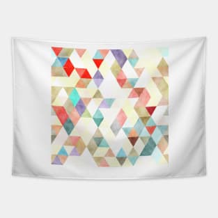 Boho Geometric Triangles Pattern Pastel Watercolor Tapestry