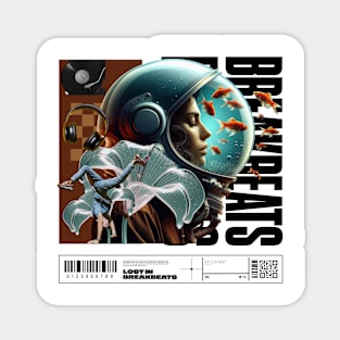 BREAKBEAT  - Female Astronaut (Black) Magnet