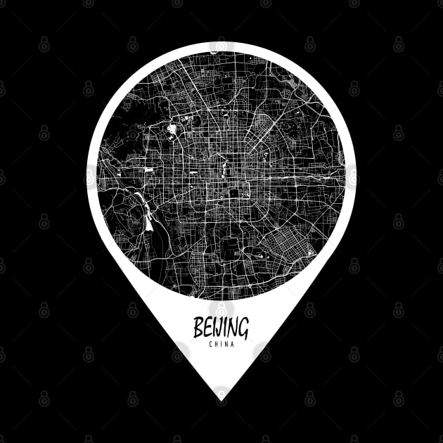 Beijing, China City Map - Travel Pin by deMAP Studio