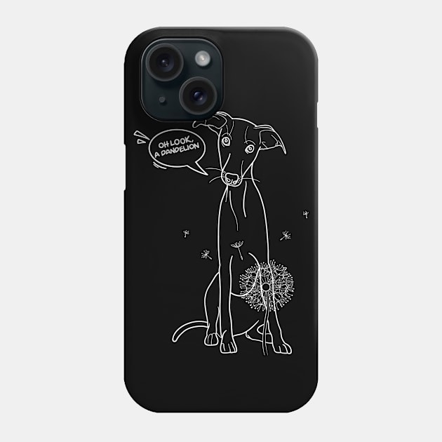 Funny greyhound design; Greyhound with a dandelion flower Phone Case by This Iggy Life