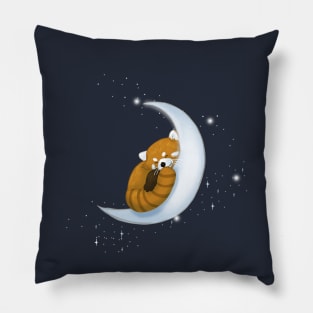 Sleeping Red Panda Moon Pillow