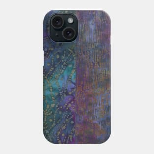 Universe, surreal textile in blue purple green Phone Case