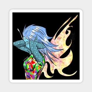 Magical fairy in ecopop pattern tattoo art Magnet