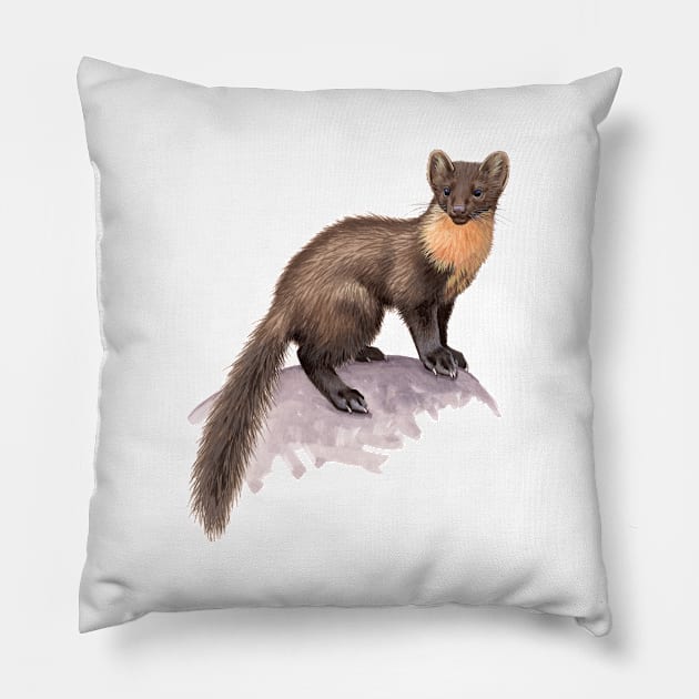 Pine Marten Pillow by kokayart