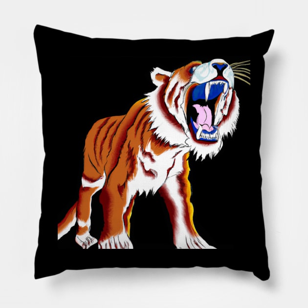 Saber-Toothed Tiger Pillow by Imutobi