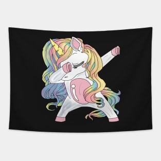 Dabbing unicorn gift Tapestry